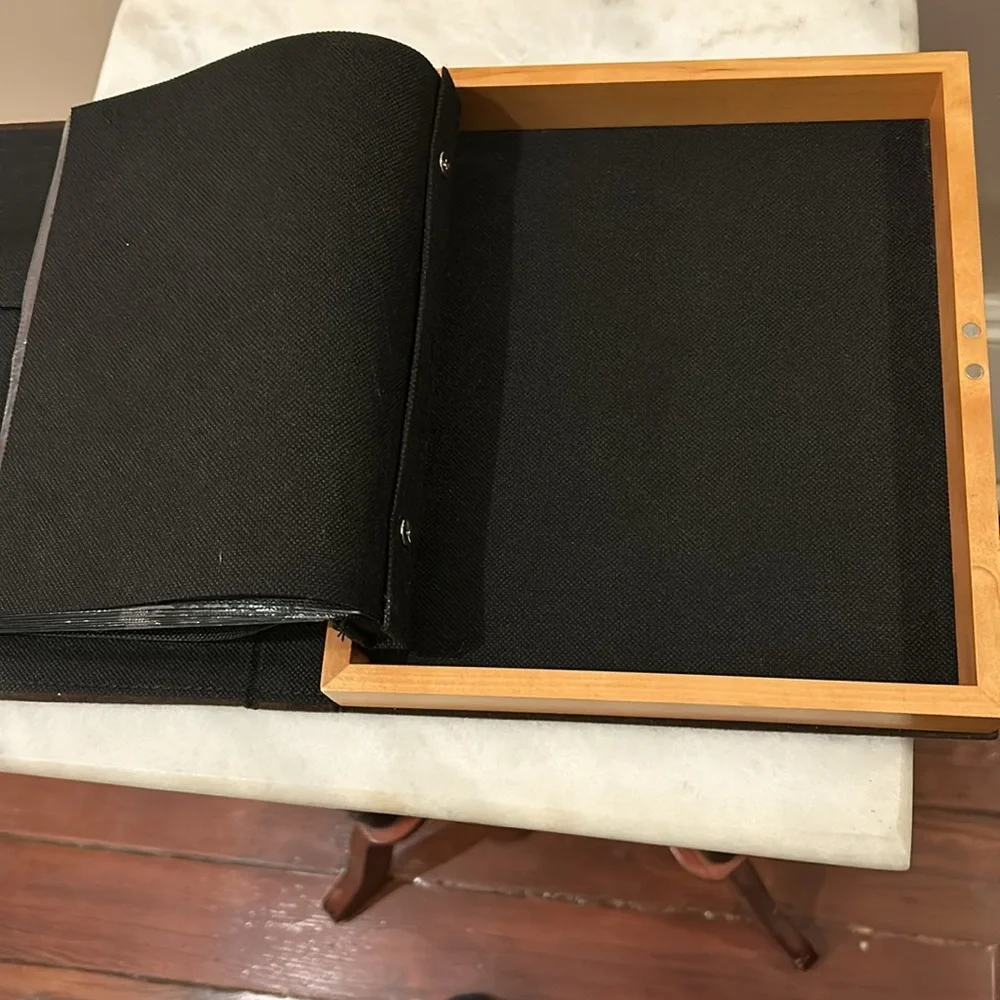 Pottery Barn Collector’s Photo Box with Suede Cover, NWOT